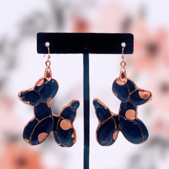 ⭐️Host Pick!⭐️🆕MBM Navy & Copper Balloon Animal Puppies. Artist Made NWT - Picture 5 of 11